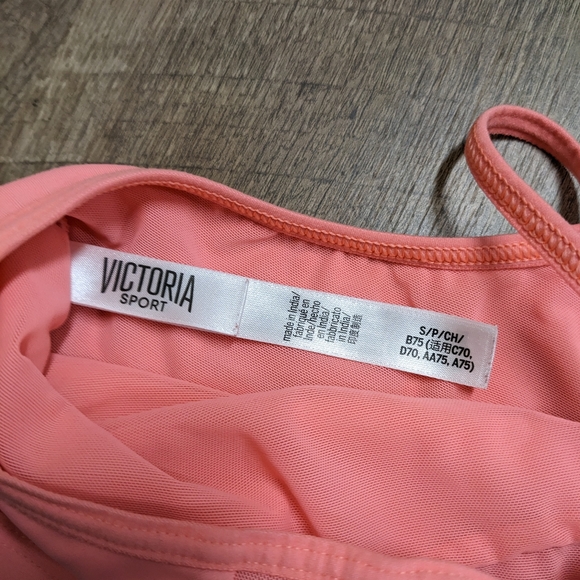 Victoria Sport Coral Pink Sports Bra Mesh Detail - Picture 3 of 7